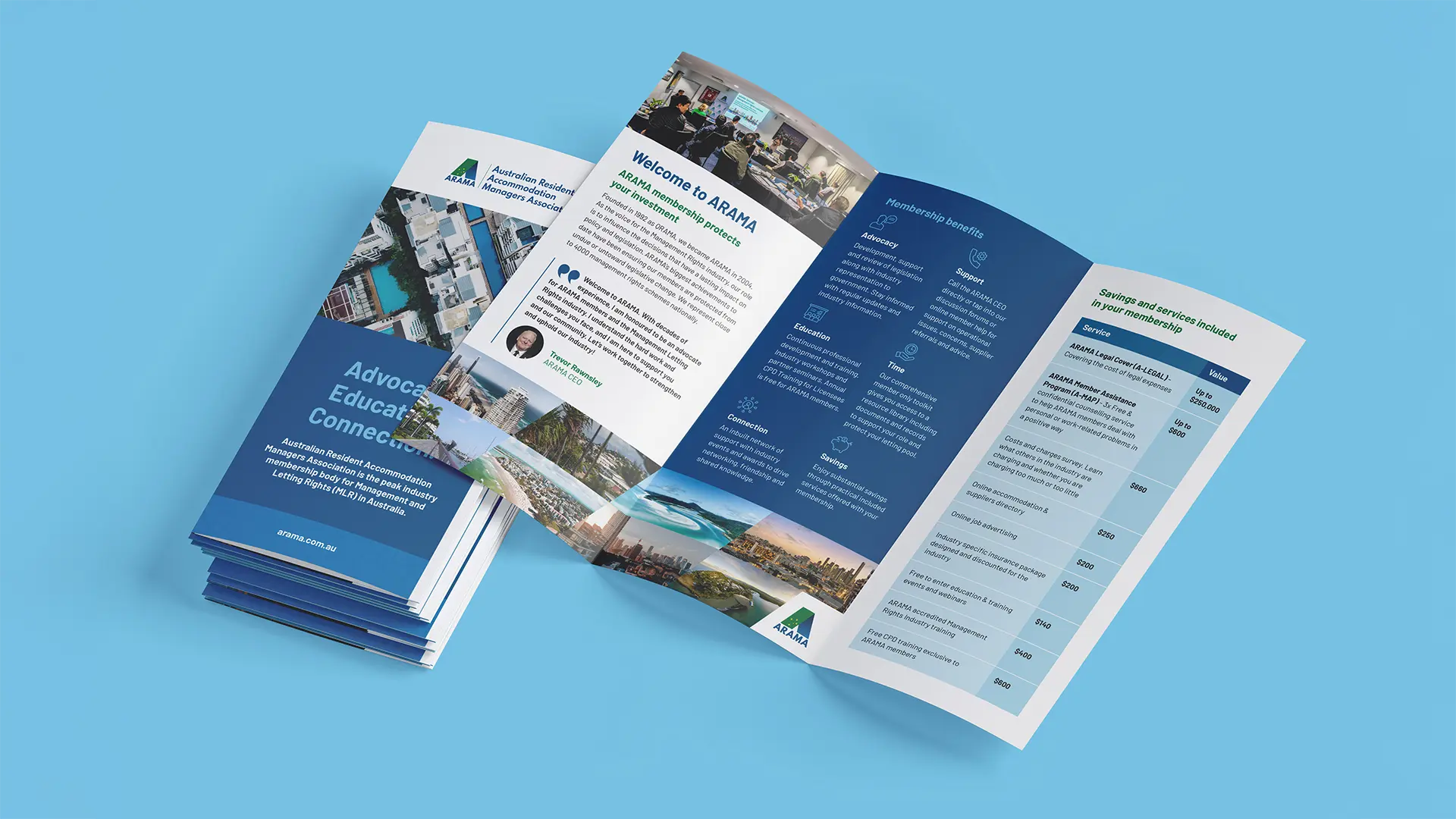 Colourful graphic wallpaper accompanied with signage that reads Focused Marketing