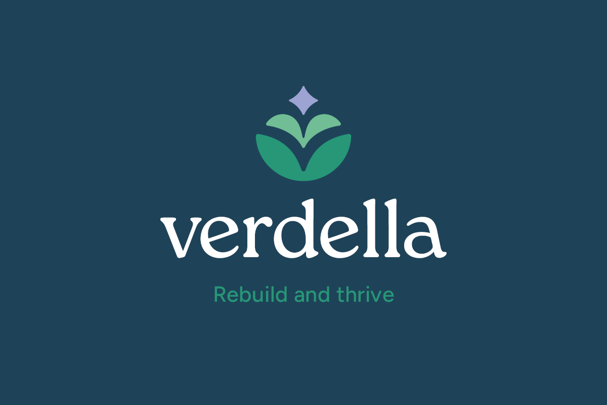 Verdella flower icon with text